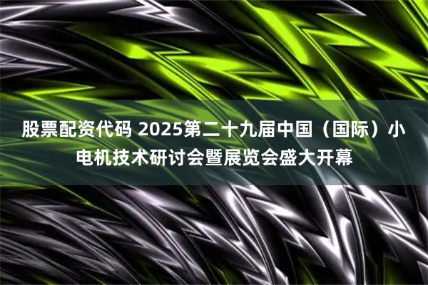 股票配资代码 2025第二十九届中国（国际）小电机技术研讨会暨展览会盛大开幕